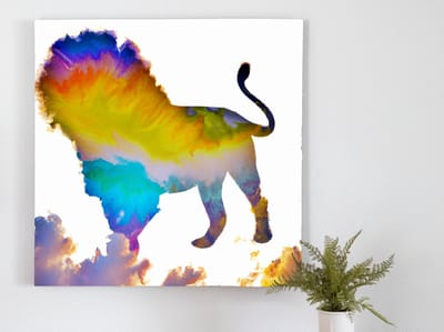 The lion clouds | The Lion Clouds | Kunst - 80x80 centimeter op Forex | Foto op Forex