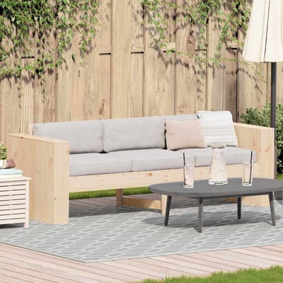 vidaXL - Tuin - Sofa - Naturel - 185,5 - x - 60 - x - 62 - cm - Massief - grenenhout