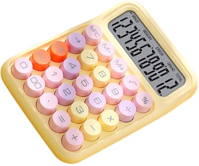 Allecto - Mechanische Calculator Toetsenbord - Kleurrijk ontwerp - Thuis en Kantoor gebruik - Ergonomisch - Toetsen met hoge precisie - Ideaal voor...