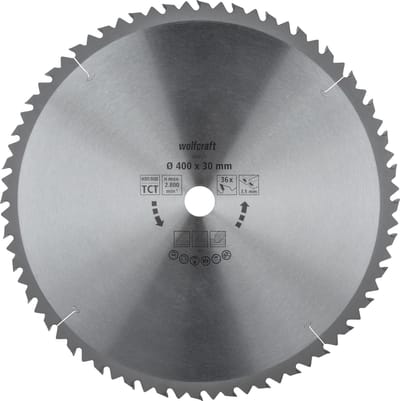 wolfcraft - Zaagtafel Cirkelzaagblad 400x30mm - 36 Tanden - Zaagblad voor Tafelzaag - Serie bruin - 6594000