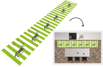 Keukenloper - Loper keuken - Patroon - Hert - Strepen - 300x50 cm - Keukenloper vinyl