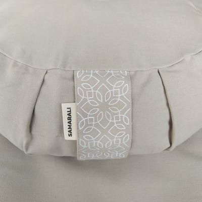 Samarali Halve Maan Meditatiekussen - 38 × 25 × 14 cm – Ergonomisch Zafu Yoga Kussen – 100% Biologisch Katoen – Verstelbare Boekweitvulling – Voor Lotus & Half-Lotus Houding