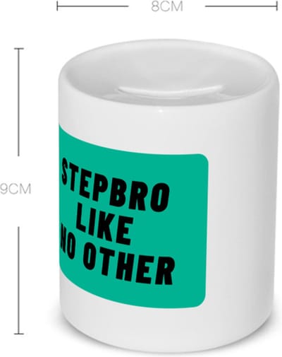 Akyol - stepbro like no other Spaarpot - Broer - geweldige stiefbroer - niemand anders - verjaardag - cadeau - kado - bedankje - geschenk - 350 ML inhoud