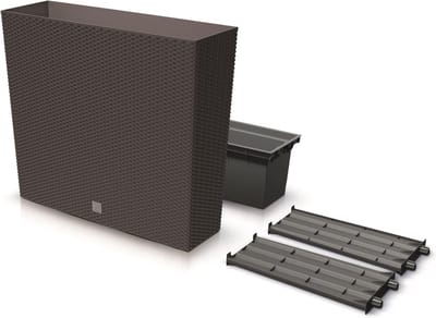 Prosperplast Rato Case Tower - Bloempot / Plantenbak met inzet - voor Binnen en Buiten - Umbra