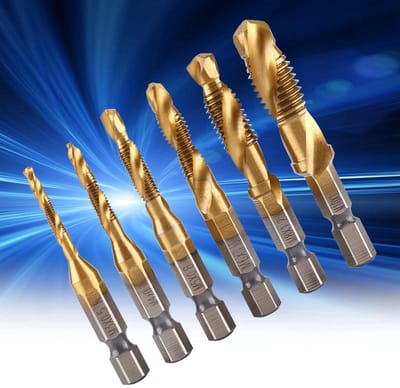Dailygoods- Metaalborenset 6-Delig - HSS Borenset - Schroefdraadborgmiddel - Metrische Spiraalborenset - Roestvrij Staal - Gietijzer/Koper/Aluminium - Schroefdraadboor