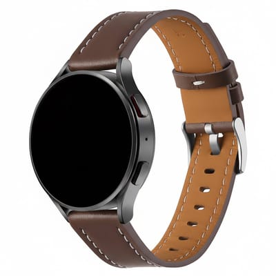 Leren bandje - geschikt voor Garmin Venu 2s / 3s / 4 (41mm) / Vivoactive 4s / Forerunner 255s / 265s - Huawei Watch GT 5 Pro - 42mm / GT 6 / GT 5 / GT 4 - 41mm - gesp - donkerbruin