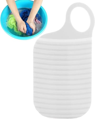 Wasplank Opvouwbaar - Handwasplank Huishoudelijk - Efficiënt Kleding Wassen - Ergonomisch Stangontwerp - 20 x 19 cm - Wit