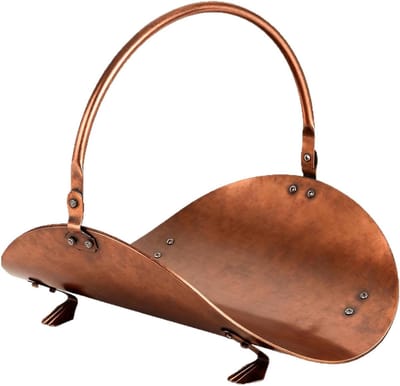 Stevige houten draagtas, Haardhoutrek, houder, haardhoutmand, haardhoutstandaard, metaal, modern, stabiel, decoratief