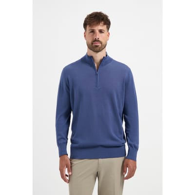 Merso Merino Zip Up 100% Merino Pacific Blue Talla: S | Jerséis cuello Alto Outlet | Hombre | Azul