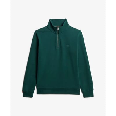 Superdry - Essential sweatshirt met logo en halve rits - Heren - Truien