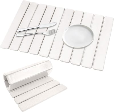 Vaatdroogmat 60 x 40 cm, Opvouwbare Keukenmat, Sneldrogend en Antislip, Ideaal voor Droogruimte en Afwas