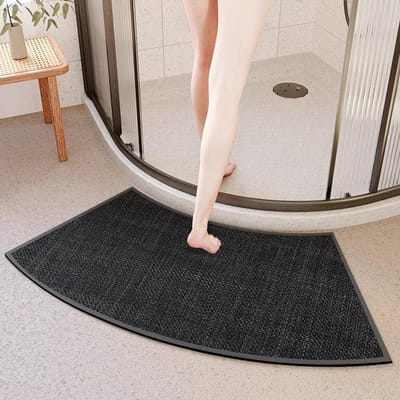 Toilet Absorberende Mat Toilet Doucheruimte Deur Boog Antislip Mat Imitatie Linnen Geweven Boog Badmat 40 * 75CM