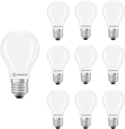 Ledvance LED Lamp A60 Filament E27 - 3.4W 470lm 2700K Mat Glas - Ø60mm - Dimbaar - Geschikt voor slaapkamers, sfeerverlichting, horecagebruiK 10 stuks
