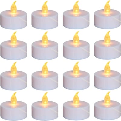 TOVBMUP 24 Stuks LED Kaarsen - Batterijgevoede Vlamloze Theelichtjes - 3,6x3,8cm - 100 Uur Brandduur - Realistisch Flikkerend Licht - Geschikt voor Feest, Festival en Woondecoratie - Kunststof - Incl. Batterijen