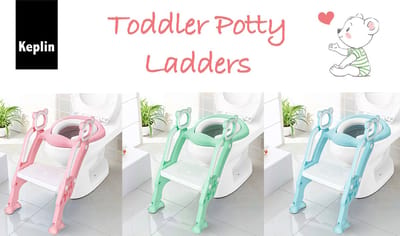 MONTKIARA Peuter Toilet Training Zitje Ladder met Stevige Antislip Brede Opstap en Zacht Kussen (Pink)