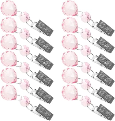 Tafelkleed Gewichten - Klemmen Hangers - Feestelijke Decoratie - Kristallen Uiterlijk - 12 Stuks - Roze