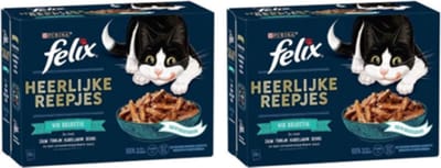 2x Felix - Heerlijke Reepjes Vis Selectie in Saus - Kattenvoer - 12x80g