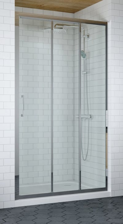 3-delige schuifdeur nis douchedeur chroom 80 cm - 6 mm Veiligheidsglas - NANO Coating - Easyclean Systeem