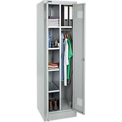 Garderobekast MSG 18505i -staal - B 530 x D 500 x H 1800 mm - draaigrendelslot - lichtgrijs - Schäfer Shop Select