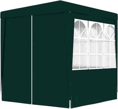 Vouwpaviljoen met zijpanelen - Partytent Tuinpaviljoen - Feesten en Bijeenkomsten - UV- en waterbestendig - 2 x 2 meter - Groen