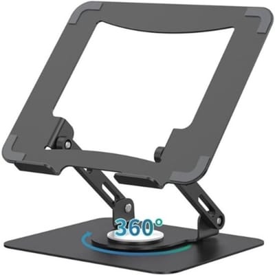 Laptop standaard opvouwbaar met 360° roterende basis - Laptop standaard laptop standaard verstelbaar-ondersteuning 10-15,6" notebook pc -zwart