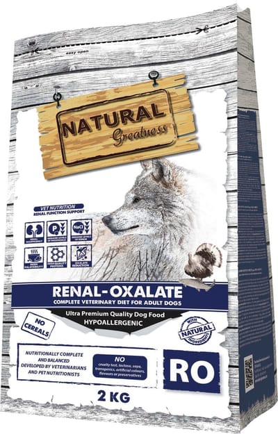 Hondenvoer Natural Greatness - Veterinary Diet Nierproblemen - Graanvrij, Laag Natrium, 2kg