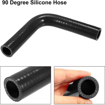 Dailygoods- Siliconen Slang 90 Graden Elleboog - Universele Koppeling - Binnendiameter 22 mm - Lengte 150 mm - Zwart - Duurzaam Materiaal - Koelslang