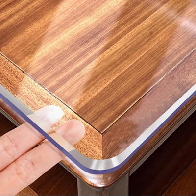 Tafelbeschermer Rechthoekig - Afveegbare Tafelmat - Bureau Beschermen - 1.5mm Dik PVC - 40 x 40 cm - Transparant