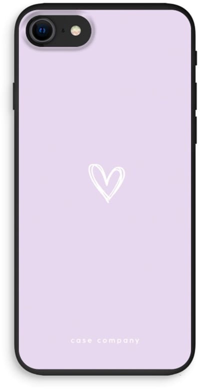 Case Company® - Hoesje geschikt voor iPhone 8 hoesje - Klein hartje paars - Biologisch Afbreekbaar Telefoonhoesje - Bescherming alle Kanten en Schermrand