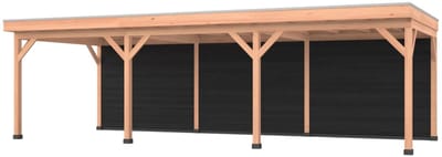 Douglas overkapping, 900 x 350, met zwarte achterwand, Westwood Comfort Plus