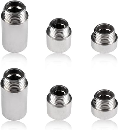 Verlengstuk voor Douchekop - 6 Stuks 1/2 Inch Draad Fitting - RVS Doucheverlenging voor Optimale Waterdruk
