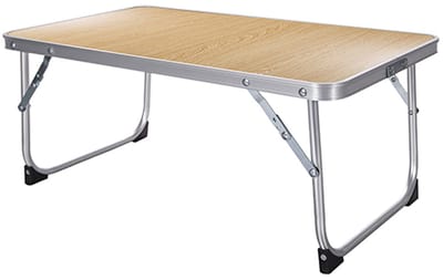 CM Camping tafel - aluminium - opvouwbaar en lichtgewicht - bruin - 56 x 34 x 24 cm - bijzettafel