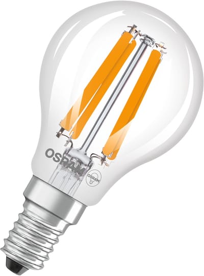 OSRAM LED-lamp mini kaars Classic P40 filament, 2,5W, E14, helder, klein ontwerp, aanbevolen voor kroonluchters, bureaulampen, spiegellampen