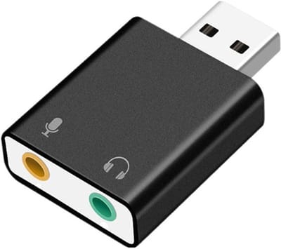 Nereb – Externe USB Geluidskaart Adapter – USB naar 3.5mm Jack & Microfoon – Plug & Play – Zwart