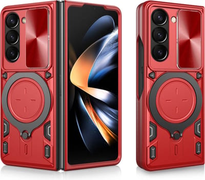 Hoesje geschikt voor Samsung Galaxy Z Fold 6 - Techsuit CamGuard Pro Back Cover - Rood