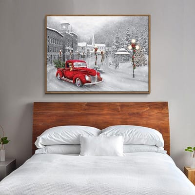Broderie diamant peinture complète bricolage peinture diamant hiver enneigé broderie diamant mosaïque point 20X30CM