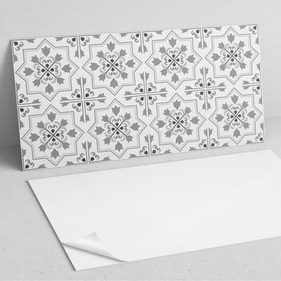 Coloray Wandpanelen Zelfklevend - Patroon met bloemmotieven PVC Wandpaneel - 100 cm x 50 cm - Grijs Wandbekleding Zelfklevend - 1 stuk - Texturen Wandpanelen Zelfklevend - Wandpanelen Keuken - Wandpaneel Badkamer