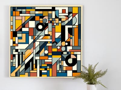 Pixel art picasso schilderij | Picasso's pixelated masterpiece: a modern twist on classic art | Kunst - 80x80 centimeter op Forex | Foto op Forex