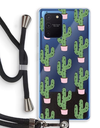 Case Company® - Hoesje met koord geschikt voor Samsung Galaxy Note 10 Lite hoesje met Koord - Cactus Lover - Telefoonhoesje met Zwart Koord - Bescherming aan alle Kanten en Over de Schermrand