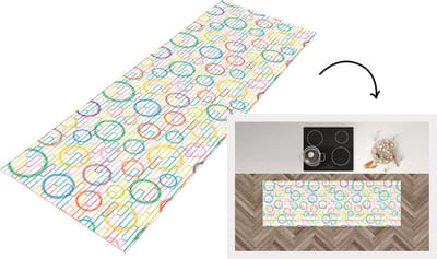 Keukenloper - Loper keuken - Muur - Cirkel - Patronen - 150x50 cm - Keukenloper vinyl