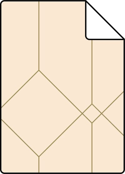 Proefstaal ESTAhome behang art deco motief goud en beige - 26.5 x 21 cm - 139747-S
