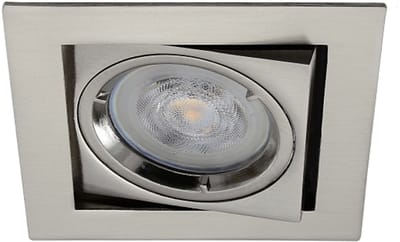 Warmglow inbouwspot Rutger -Vierkant RVS Look -Philips Warm Glow -Dimbaar -3.7W -Philips LED