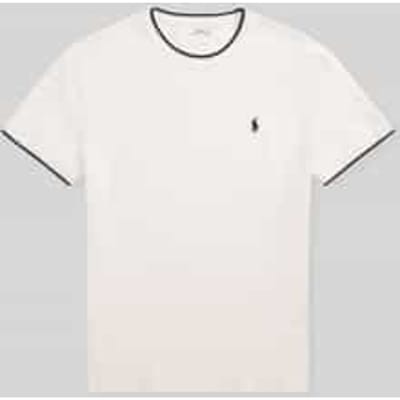 regular fit T-shirt van katoenmix met contrasterende strepen