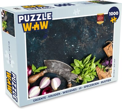 Puzzel Groente - Kruiden - Wiegemes - Ui - Specerijen - Rustiek - Legpuzzel - Puzzel 1000 stukjes volwassenen
