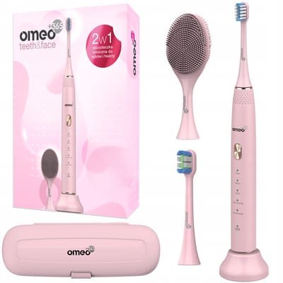 Omeo +365 Teeth&Face Pink - Sonische Tandenborstel & Gezichtsborstel - 96000 trillingen - 5 programma's - 60 dagen batterij