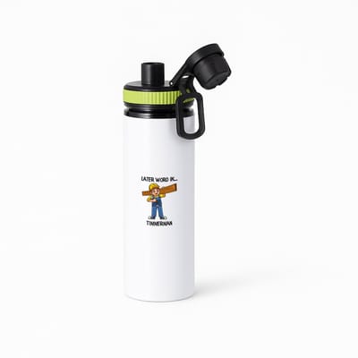 Hacebo® - Later word ik timmerman waterfles met draaidop groen - Timmerman - Timmermannen - Werken in de bouw - klusjesman - water fles - 850ML