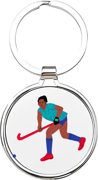 Akyol - hockeyster Sleutelhanger - Hockey - hockeysters - cadeau - sport sleutelhanger - sport - gepersonaliseerd - hockeyer - sleutelhanger voor hockeyers - stick - sleutelhanger voor meisjes - bal - ballen - sleutelhanger - 4 x 7,5 CM