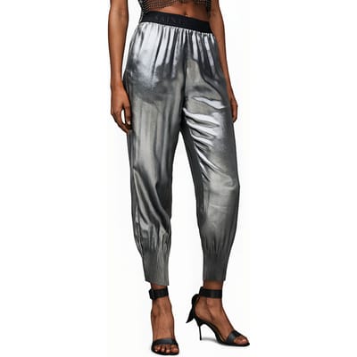 AllSaints Nala Trouser Gunmetal Grey Maat: W27 | Joggingbroeken Outlet | Dames | Zilver