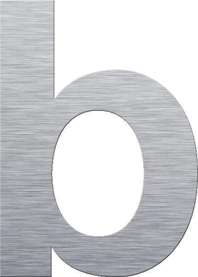 Huisnummer 30 cm - Letter b - RVS mat geborsteld