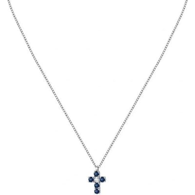 Collier Morellato Tesori Avec Croix Bleue SAIW216 Pour Femmes white